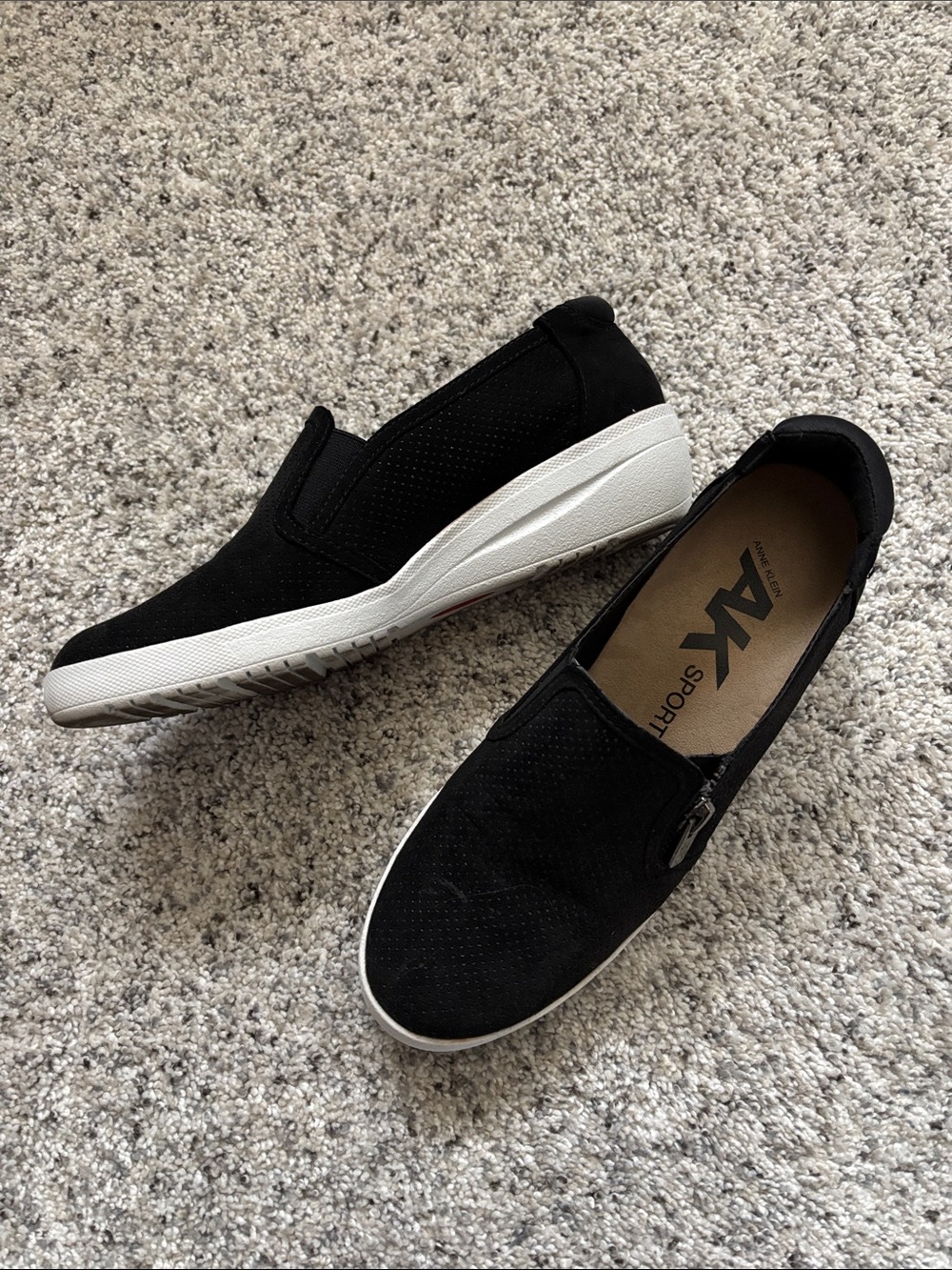 Anne Klein sport Yale zipper slip on wedge sneakers AK 7